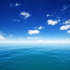 Blue sea water surface