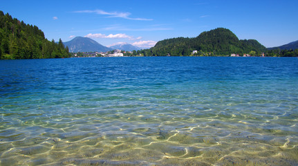 Landscape Lake Bled and mountains