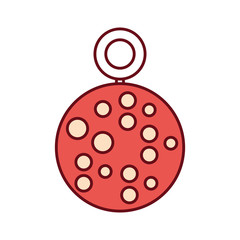 flat line colored  christmas ball over white background vector illustration