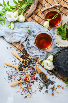 Selection of japanese chinese herbal masala tea teapot