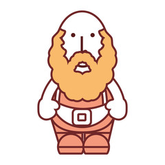 flat line colored santa claus over white background  vector illustration