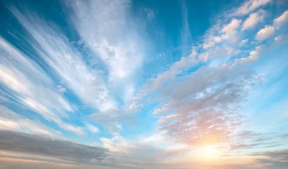 Fotobehang Sunrise summer sky panorama © 1xpert