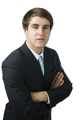 man fold ones arms on white