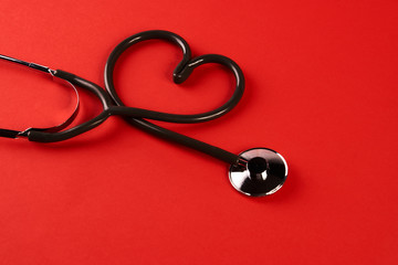 Medical stethoscope in shape of heart