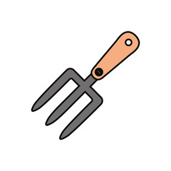  colorful  hand fork over white background  vector illustration