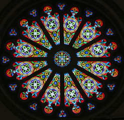 An Interior View of a Rose Window, or Catherine Window - 178703332