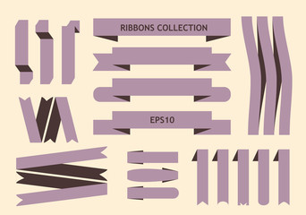 Collection of vector ribbon signs