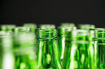 Green beer bottles