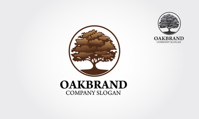 Oak Vector Logo Template. Oak Silhouette of a tree, Vector logo design. Clean and modern style on white background
