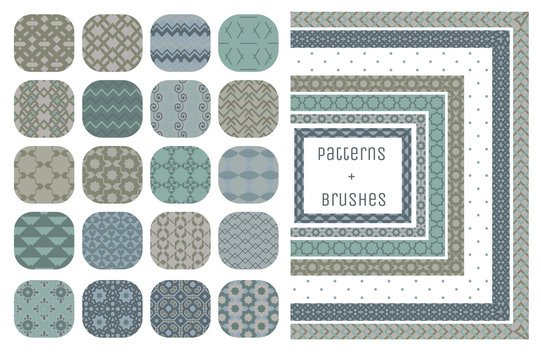 20 Vector Geometric Patterns and 7 Pattern Brushes
