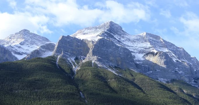 Mountain view in Banff National Park in Canada 4K