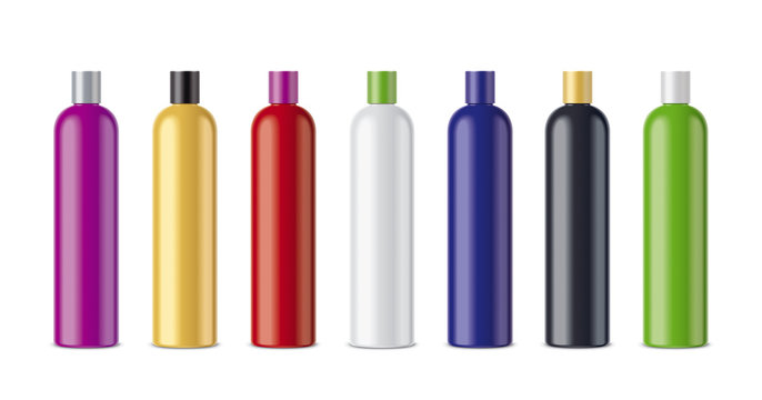 Clear Cosmetic Colored Bottles