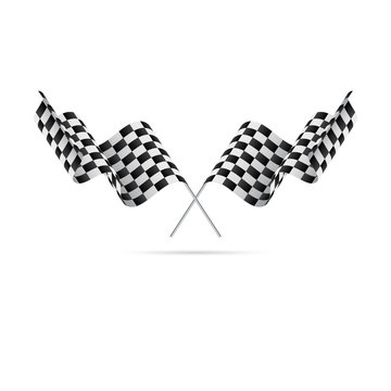 Checkered racing flags. Vector illustration.