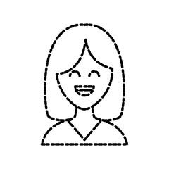 Woman smiling cartoon icon vector illustration graphic design