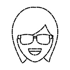 Woman with sunglasses icon vector illustration graphic design