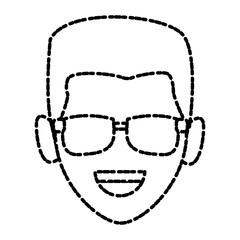 Man with sunglasses icon vector illustration graphic design