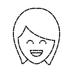 Woman smiling cartoon icon vector illustration graphic design