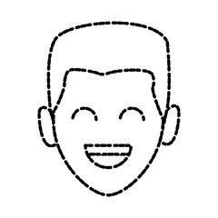 Man smiling cartoon icon vector illustration graphic design