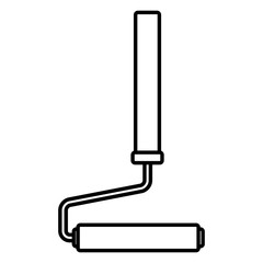 Rolling paint brush tool icon vector illustration graphic design