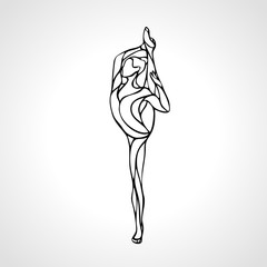 Ballet girl. Art gymnastics dancing woman