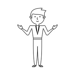 cartoon teacher man icon over white background vector illustration