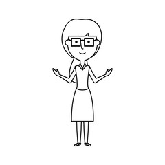 cartoon teacher woman icon over white background vector illustration