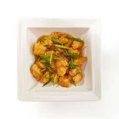 Menu of restaurant on white