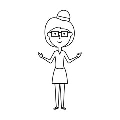 cartoon teacher woman icon over white background vector illustration