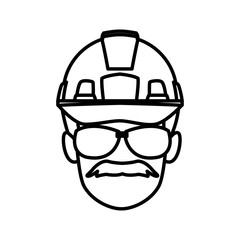 Construction worker cartoon icon vector illustration graphic design