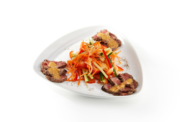 Menu of restaurant on white