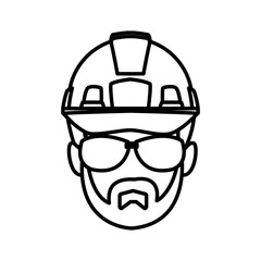 Construction worker cartoon icon vector illustration graphic design