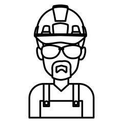 Construction worker cartoon icon vector illustration graphic design
