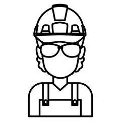 Construction worker cartoon icon vector illustration graphic design