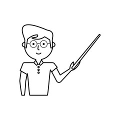 cartoon teacher man icon over white background vector illustration