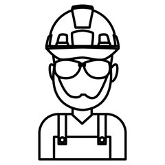 Construction worker cartoon icon vector illustration graphic design