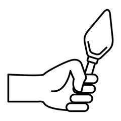 Hand holding spatula icon vector illustration graphic design