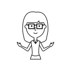 cartoon teacher woman icon over white background vector illustration