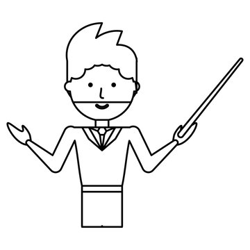 cartoon teacher man icon over white background vector illustration