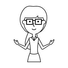 cartoon teacher woman icon over white background vector illustration