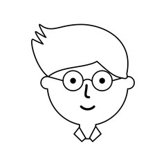 cartoon man with glasses icon over white background vector illustration