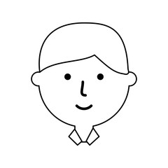 cartoon man face icon over white background vector illustration