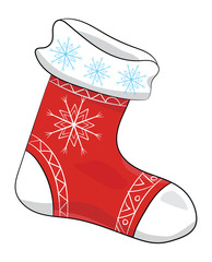 Векторное изображение рождественский чулок для подарков