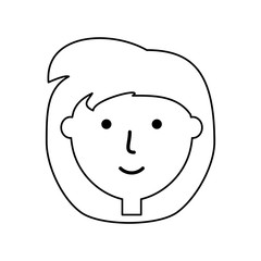 cartoon woman face icon over white background vector illustration