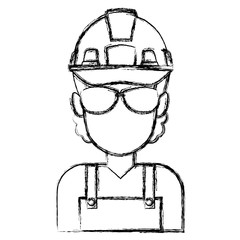 Fototapeta na wymiar Construction worker cartoon icon vector illustration graphic design