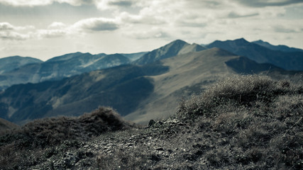 Beautiful view on trip over Rodna mountains at Romania country