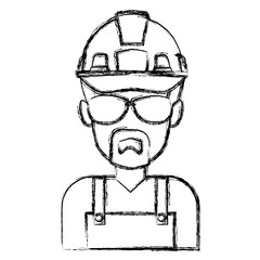 Construction worker cartoon icon vector illustration graphic design
