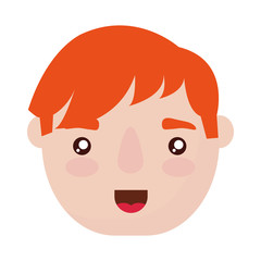 cartoon man face icon over white background vector illustration