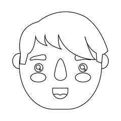 cartoon man face icon over white background vector illustration