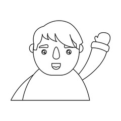 cartoon man with winter clothes icon over white background vector illustration
