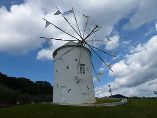 日本 四国 香川県 小豆島 道の駅 オリーブ公園 ギリシャ風車　Japan Shikoku Kagawa Syodo shima　Road Station olive park Greece windmill